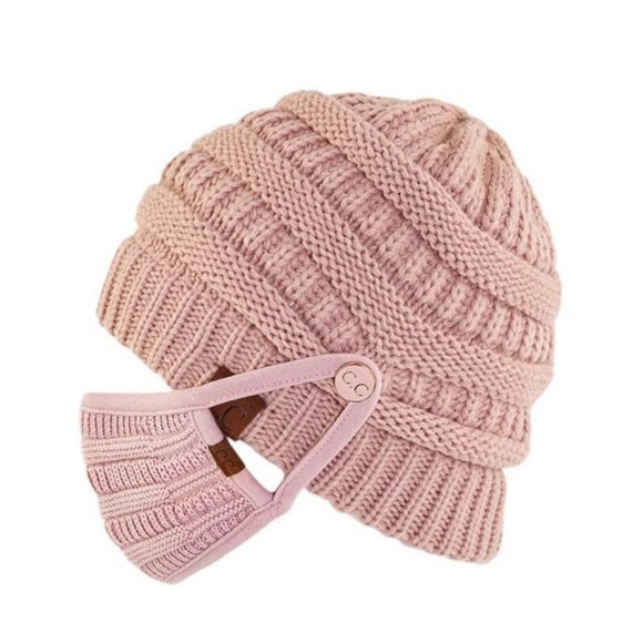 CC Unisex Thick Soft Knit Beanie + Knit Facemask - Picture 3 of 13